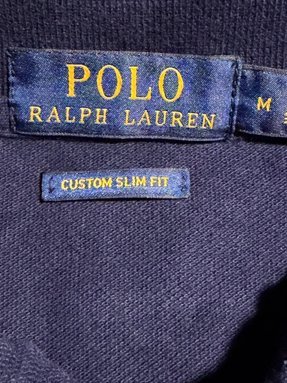 Polo Ralph Lauren Bleecker Cup Polo Shirt navy Custom Slim Fit Ivy League Medium - Picture 8 of 9